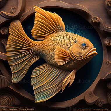 3D model st Cichlid hummingbird fish (STL)